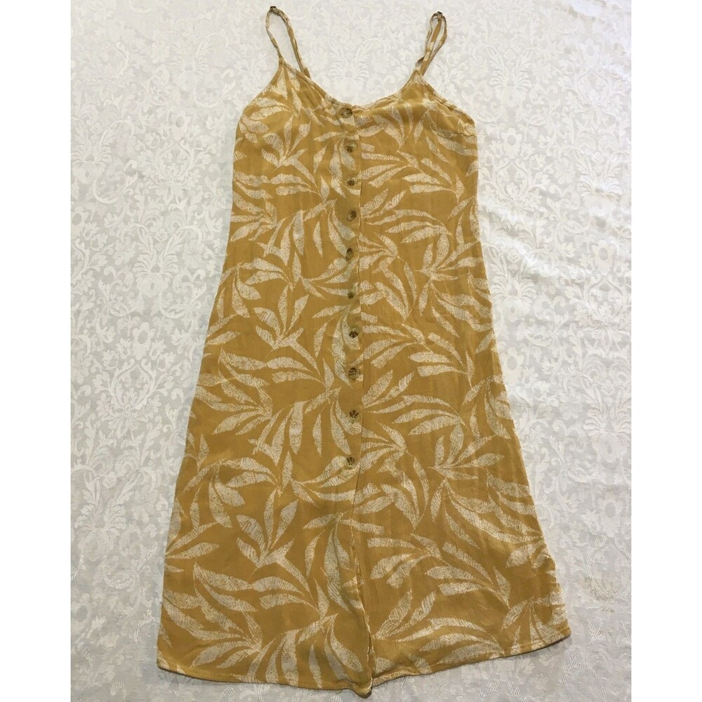 Rip Curl Dress Womens XS Button Down Beachy cover Spaghetti Strap Mini/ Short